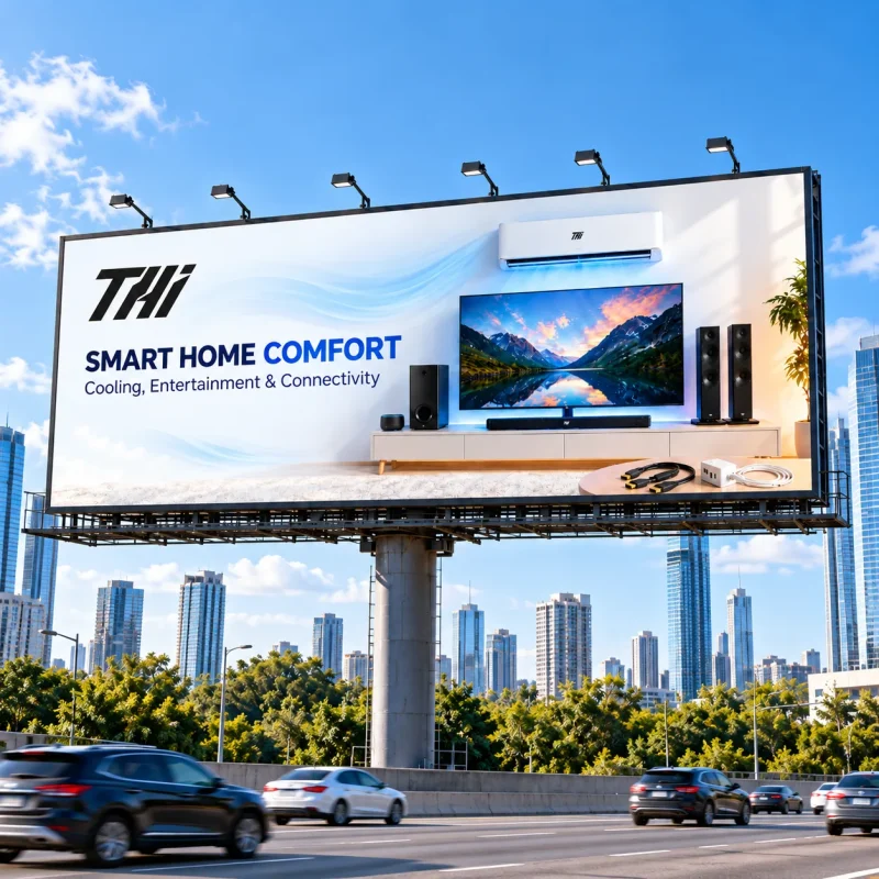 smart home comfort billboard in the city